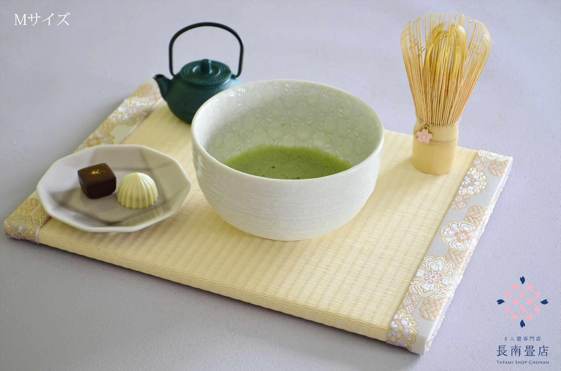 【茶畳】金襴・雲花紋（白パール）｜テーブル茶道・抹茶時間のミニ畳 | 11枚目